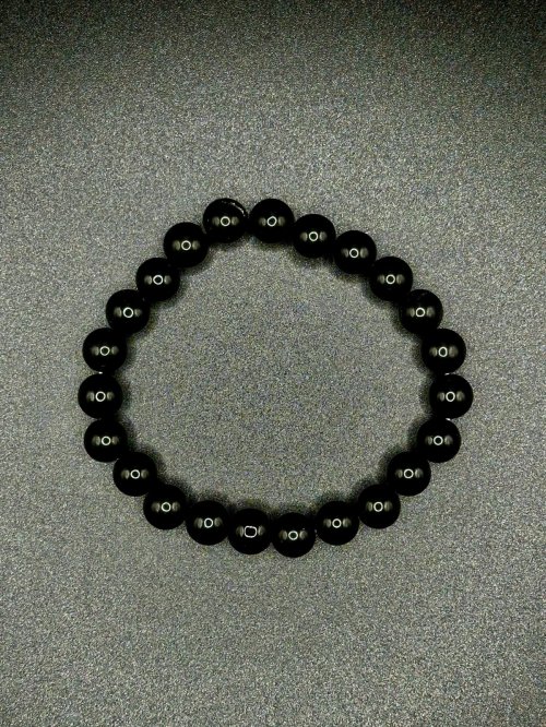 Black Obsidian Bead Bracelet